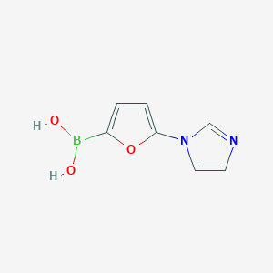 Chemical structure of 5-(Imidazol-1-yl)furan-2-boronic acid