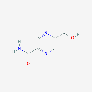 Chemical structure of 5-(Hydroxymethyl)pyrazinecarboxamide