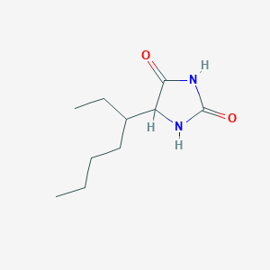 Chemical structure of 5-(Heptan-3-yl)imidazolidine-2,4-dione