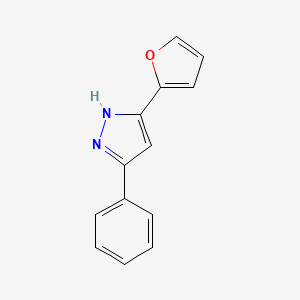 Chemical structure of 5-(Furan-2-yl)-3-phenyl-1H-pyrazole