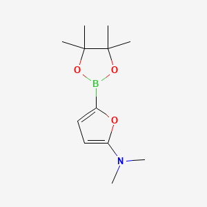 Chemical structure of 5-(Dimethylamino)furan-2-boronic acid pinacol ester