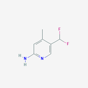 Chemical structure of 5-(difluoromethyl)-4-methylpyridin-2-amine