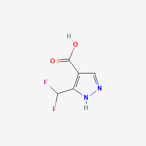 Chemical structure of 5-(Difluoromethyl)-1H-pyrazole-4-carboxylic acid