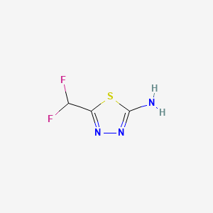 Chemical structure of 5-(difluoromethyl)-1,3,4-thiadiazol-2-amine