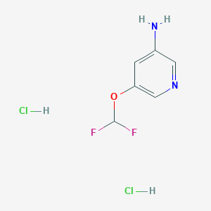 Chemical structure of 5-(Difluoromethoxy)pyridin-3-amine dihydrochloride