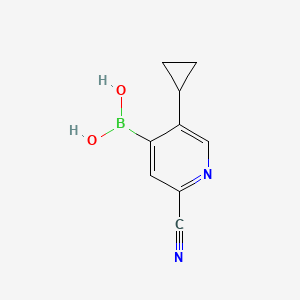 Chemical structure of 5-(Cyclopropyl)-2-cyanopyridine-4-boronic acid