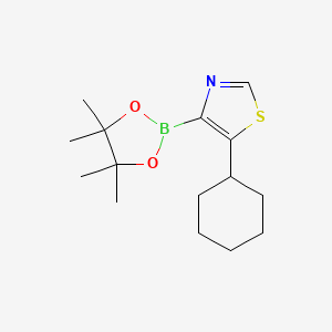 Chemical structure of 5-(Cyclohexyl)thiazole-4-boronic acid pinacol ester