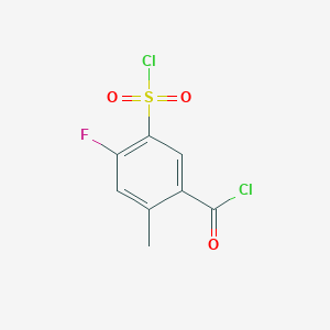 Chemical structure of 5-(Chlorosulfonyl)-4-fluoro-2-methylbenzoyl chloride