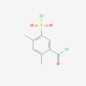 Chemical structure of 5-(Chlorosulfonyl)-2,4-dimethylbenzoyl chloride