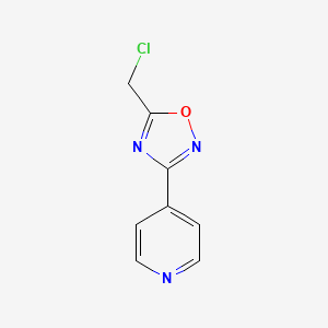 Chemical structure of 4-[5-(Chloromethyl)-1,2,4-oxadiazol-3-yl]pyridine