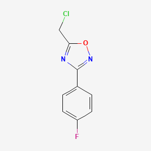 Chemical structure of 5-(Chloromethyl)-3-(4-fluorophenyl)-1,2,4-oxadiazole