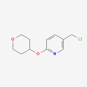 Chemical structure of 5-(Chloromethyl)-2-(tetrahydropyran-4-yloxy)pyridine