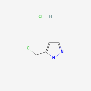 Chemical structure of 5-(Chloromethyl)-1-methylpyrazole Hydrochloride