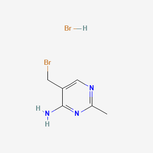 Chemical structure of 5-(Bromomethyl)-2-methylpyrimidin-4-amine hydrobromide