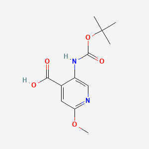 Chemical structure of 5-(Boc-amino)-2-methoxyisonicotinic Acid
