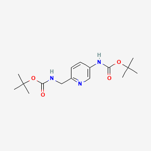 Chemical structure of 5-(Boc-amino)-2-(Boc-aminomethyl)pyridine