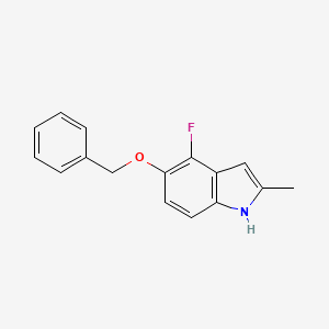 Chemical structure of 5-(benzyloxy)-4-fluoro-2-methyl-1H-indole
