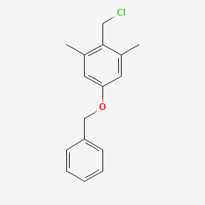 Chemical structure of 5-(benzyloxy)-2-(chloromethyl)-1,3-dimethylbenzene