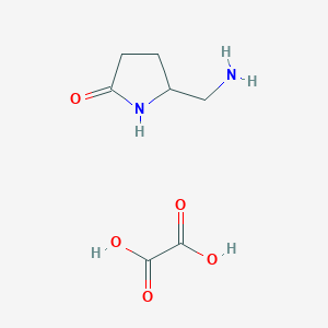 Chemical structure of 5-(Aminomethyl)pyrrolidin-2-one oxalate