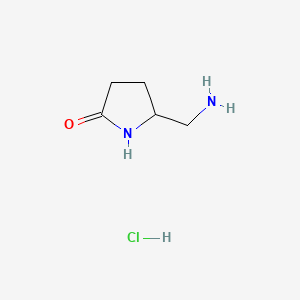 Chemical structure of 5-(Aminomethyl)pyrrolidin-2-one hydrochloride