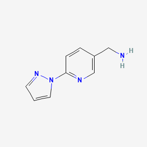 Chemical structure of 5-(Aminomethyl)-2-(1-pyrazolyl)pyridine