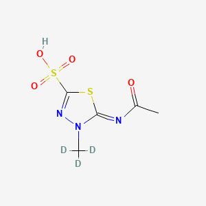 Chemical structure of 5-(Acetylimino)-4,5-dihydro-4-methyl-1,3,4-thiadiazole-2-sulfonic Acid-d3