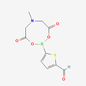 Chemical structure of 5-(6-Methyl-4,8-dioxo-1,3,6,2-dioxazaborocan-2-yl)thiophene-2-carbaldehyde