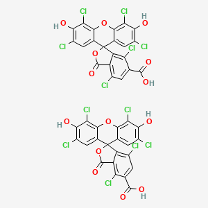 Chemical structure of 5(6)-Carboxy-Hexachlorofluorescein