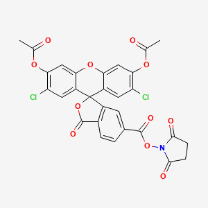 Chemical structure of 5(6)-CARBOXY-2',7'-DICHLOROFLUORESCEIN DIACETATE N-SUCCINIMIDYL ESTER