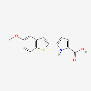Chemical structure of 5-(5-Methoxybenzo[b]thiophen-2-yl)-1H-pyrrole-2-carboxylic acid