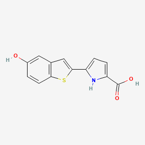 Chemical structure of 5-(5-Hydroxybenzo[b]thiophen-2-yl)-1H-pyrrole-2-carboxylic acid