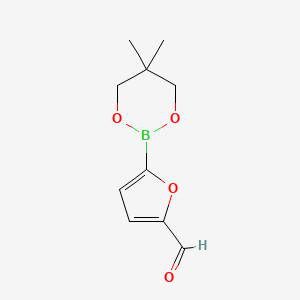 Chemical structure of 5-(5,5-Dimethyl-1,3,2-dioxaborinan-2-yl)-2-furancarbaldehyde