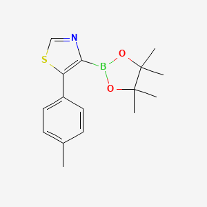 Chemical structure of 5-(4-Tolyl)thiazole-4-boronic acid pinacol ester