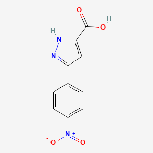 Chemical structure of 5-(4-Nitrophenyl)-1H-pyrazole-3-carboxylic acid