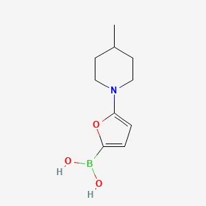 Chemical structure of 5-(4-Methylpiperidin-1-yl)furan-2-boronic acid
