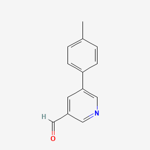 Chemical structure of 5-(4-Methylphenyl)-3-pyridinecarbaldehyde