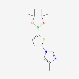 Chemical structure of 5-(4-Methylimidazol-1-yl)thiophene-2-boronic acid pinacol ester