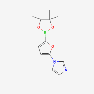 Chemical structure of 5-(4-Methylimidazol-1-yl)furan-2-boronic acid pinacol ester