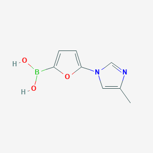 Chemical structure of 5-(4-Methylimidazol-1-yl)furan-2-boronic acid