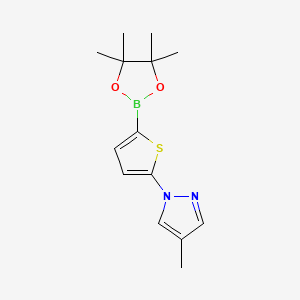 Chemical structure of 5-(4-Methyl-1H-Pyrazol-1-yl)thiophene-2-boronic acid pinacol ester