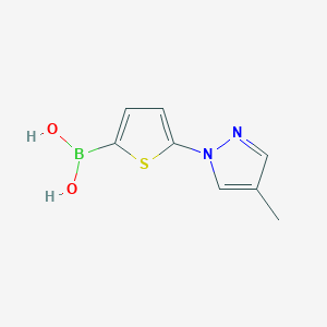 Chemical structure of 5-(4-Methyl-1H-pyrazol-1-yl)thiophene-2-boronic acid