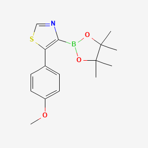 Chemical structure of 5-(4-Methoxyphenyl)thiazole-4-boronic acid pinacol ester