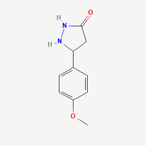 Chemical structure of 5-(4-Methoxyphenyl)pyrazolidin-3-one