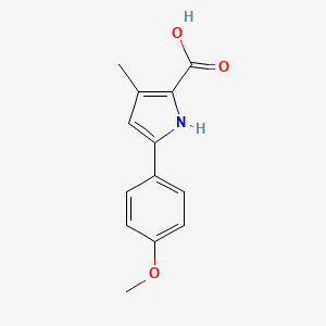 Chemical structure of 5-(4-Methoxyphenyl)-3-methyl-1H-pyrrole-2-carboxylic acid