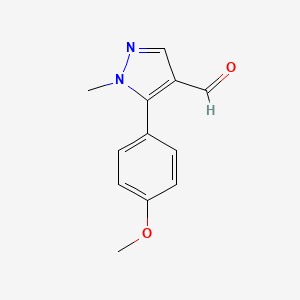 Chemical structure of 5-(4-Methoxyphenyl)-1-methyl-1H-pyrazole-4-carbaldehyde