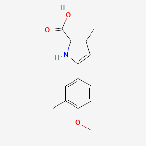 Chemical structure of 5-(4-Methoxy-3-methylphenyl)-3-methyl-1H-pyrrole-2-carboxylic acid