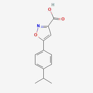 Chemical structure of 5-(4-Isopropylphenyl)isoxazole-3-carboxylic Acid