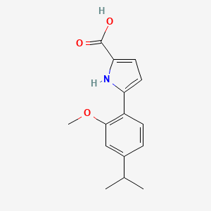 Chemical structure of 5-(4-Isopropyl-2-methoxyphenyl)-1H-pyrrole-2-carboxylic acid