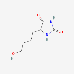 Chemical structure of 5-(4-Hydroxybutyl)imidazolidine-2,4-dione