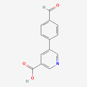 Chemical structure of 5-(4-Formylphenyl)nicotinic Acid